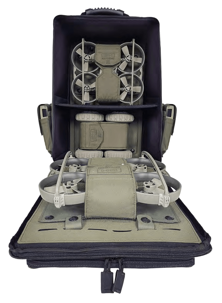 Open backpack holding Loki MkII and Sigyn MkI components