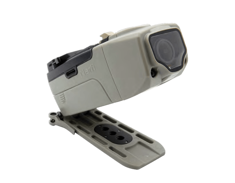 Narfi MkI pole camera head on its mounting plate